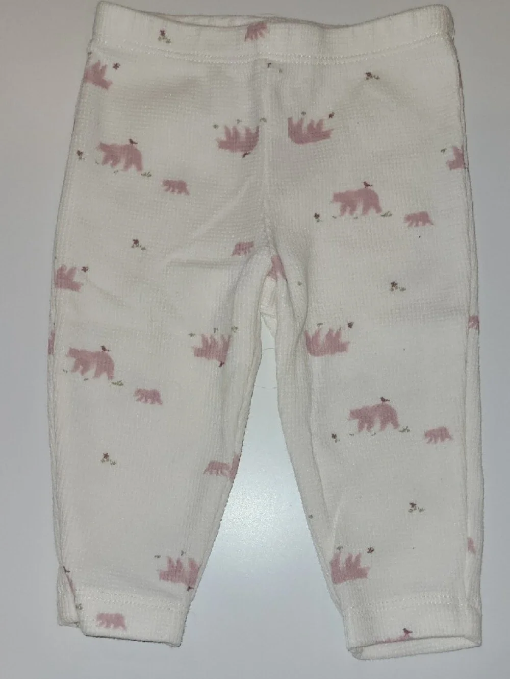Carter's Pink Bear Sherpa Jacket and White Bear Print Outfit Set. Size 6 Months